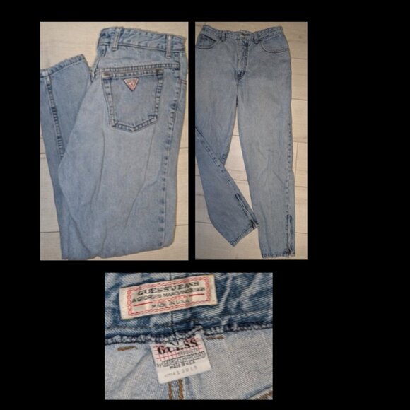 Guess Denim - Vintage Guess Womens Blue Jeans size 31 Zipper Ankle 90s Denim Style 13015 USA